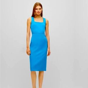 Boss SQUARE-NECK SLIM-FIT DRESS IN STRETCH MATERIAL